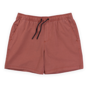 Volley Short 5.5" Burgundy Front with elastic waistband and black and white drawstring