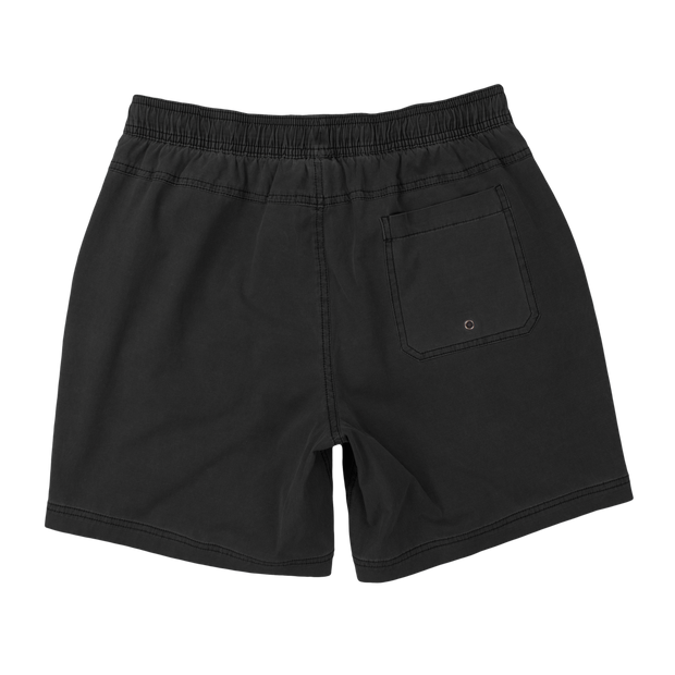 Volley Short 7" Black Back with elastic waistband and back right patch pocket