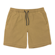 Volley Short 7" Khaki Front with elastic waistband and black and white drawstring