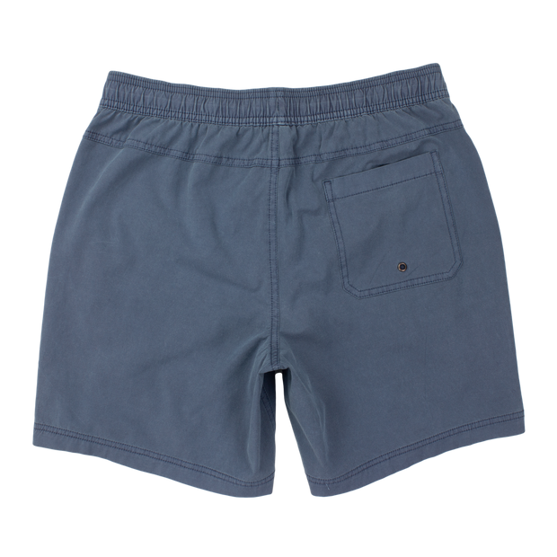 Volley Short 7" Navy Back with elastic waistband and back right patch pocket