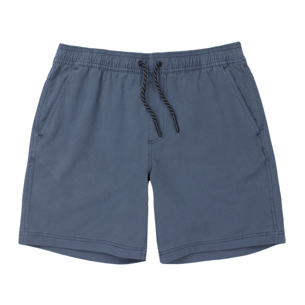 Volley Short 7" Navy Front with elastic waistband and black and white drawstring