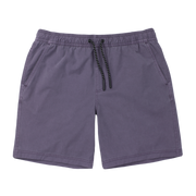 Volley Short 7" Purple Front with elastic waistband and black and white drawstring