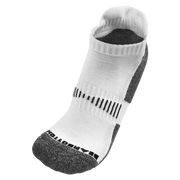 Performance Ankle Sock White with arch support and grey padding in heel and toe