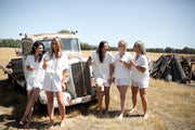 Maggie Pajama Set - Bridal - Plain Ivory + Daisy Trim