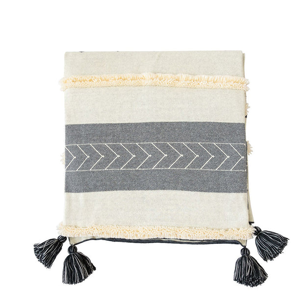 Tassel Casual Four Seasons 100% Cotton Sofa Nap Blanket