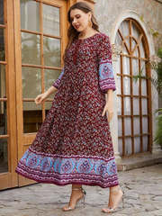 Women's Plus Size A-line Dress Floral Print Jalabiya