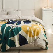 Floral Knit Four Seasons 100% Cotton Sofa Nap Blanket