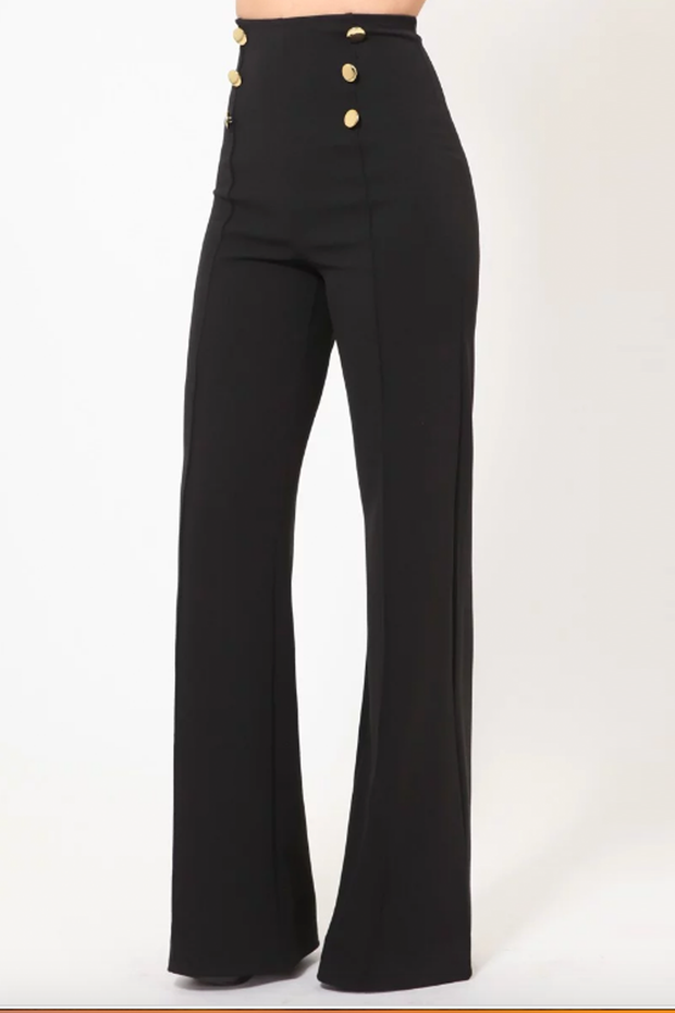 Diana High Waist Pants W/ Button Details - MY SEXY STYLES