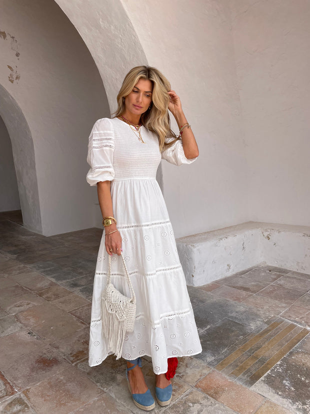 White Broderie Kylie Dress