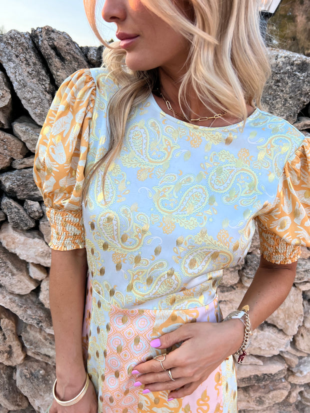 Pastel Elouise Dress with Gold Fleck
