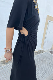 Black Angel Sleeve Riviera Dress