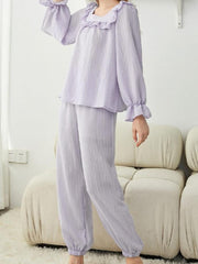 Women's Flounced Long Sleeved Home Suit