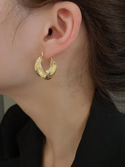 Pleated Oval Earrings