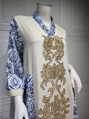 Women's Fashion Bead Embroidered Dress Jalabiya