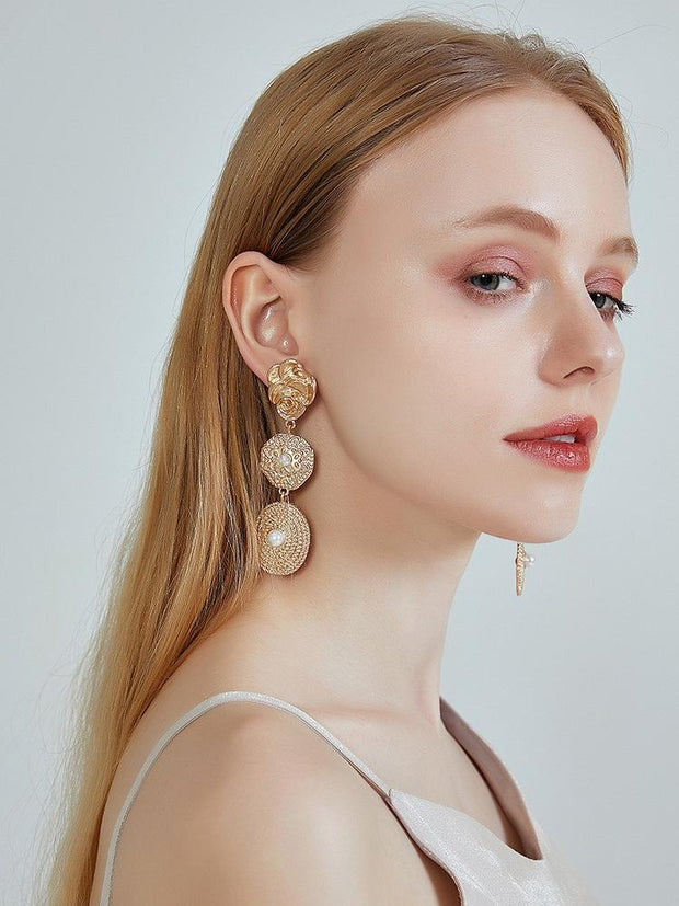 Pearl Geometric Earrings