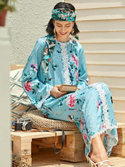 Women's Lace Printed Jalabiya Dress