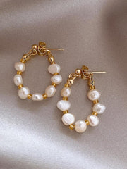 925 Silver Needle Freshwater Pearl Earrings