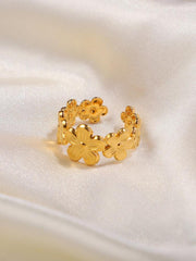 18K Gold Flower Open Ring