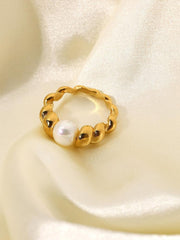 18K Gold Bright Pearl Ring