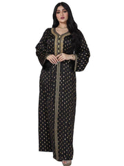 Black Bottom Gilded Abaya Long Dress