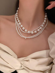 Multilayer Pearl Necklace Clavicle Chain