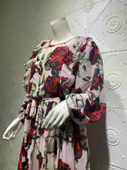 Ruffle Rose Print Dress