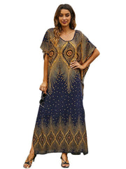 Loose Print Jalabiya Dress