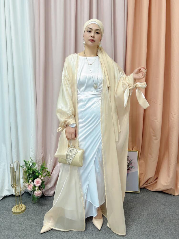 Bubble Sleeve Cardigan Elegant Abaya
