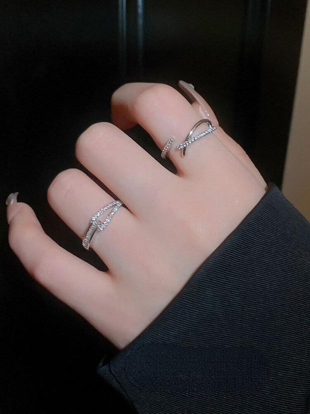 Zircon Cross Opening Ring