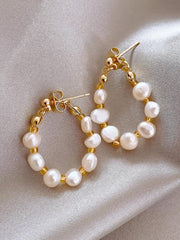 925 Silver Needle Freshwater Pearl Earrings