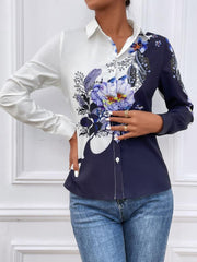 Women's Printed Long Sleeved Shirt