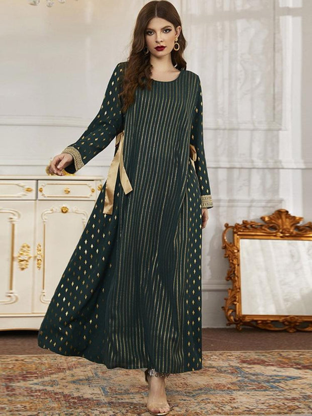 Women's Print Stripe Stitching Dress