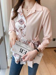 Women's Printed Patchwork Shirt