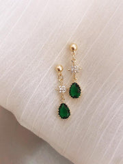 Grandma Green Water Drop Earrings