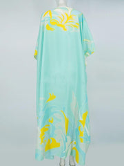 Long Round-Necked Kaftan Dress