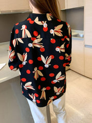 Polka Dot Printed Long Sleeve Shirt