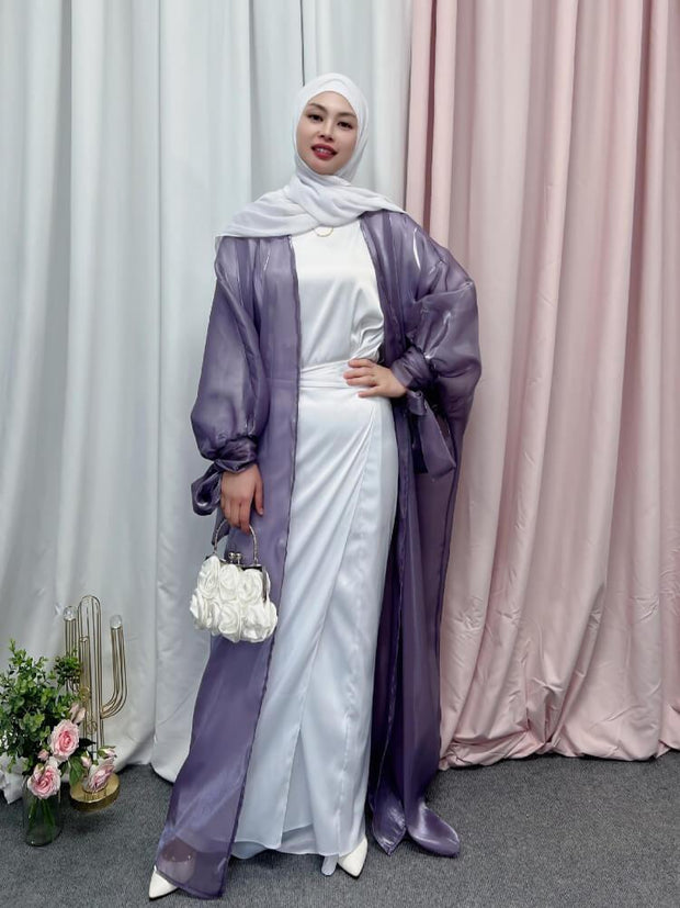 Bubble Sleeve Cardigan Elegant Abaya