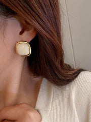 925 Silver Needle Cream White Pearl Earrings