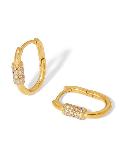 18K Gold U-shaped Diamond Earrings