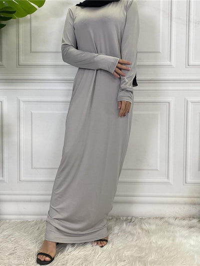 Solid Color Long Sleeved Dress