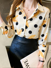 Polka Dot Printed Long Sleeve Shirt