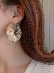 925 Silver Needle Cloth C-shaped Earrings