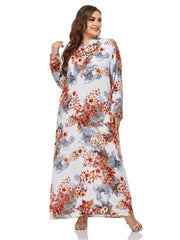 Women's Long Sleeved Nail Button Printed Dress