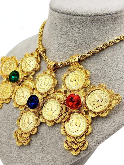 24K Gold Plated Gemstone Necklace