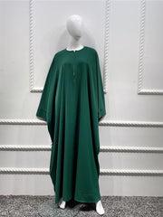 Women's Solid Color Bat Sleeve Robe Kaftan Dress