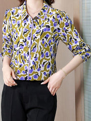 Printed Single Breasted Long Sleeve Shirt