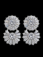 925 Silver Needle Zircon Inlaid Earrings