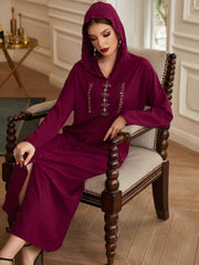 Women's Hand Sewn Diamond Robe Muslim Abaya