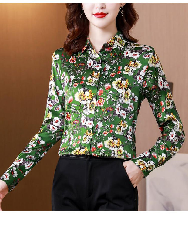 Floral Printed Turndown Collar Shirt