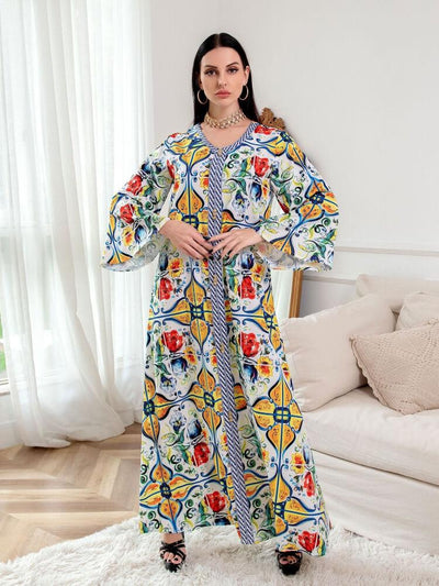 Women's Floral Jalabiya Dress